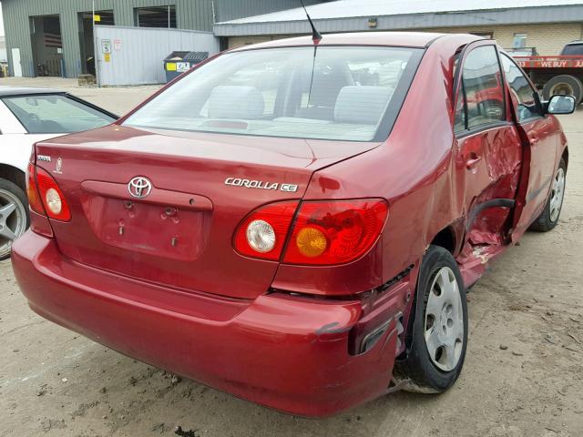 1NXBR32E23Z185878 - 2003 TOYOTA COROLLA CE RED photo 4