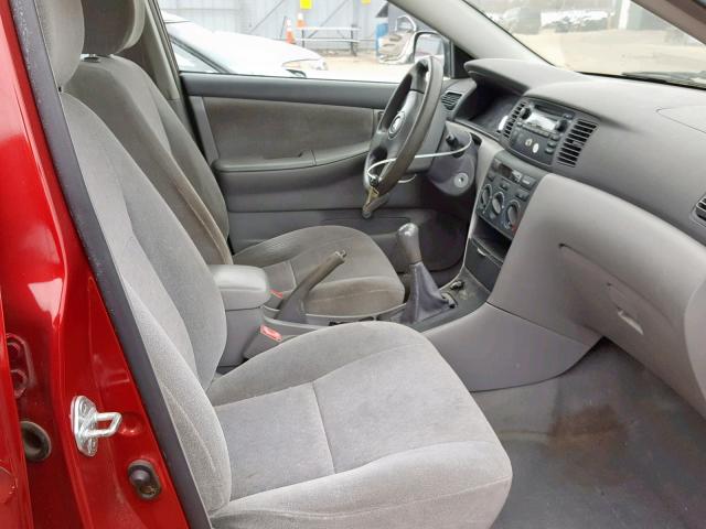 1NXBR32E23Z185878 - 2003 TOYOTA COROLLA CE RED photo 5