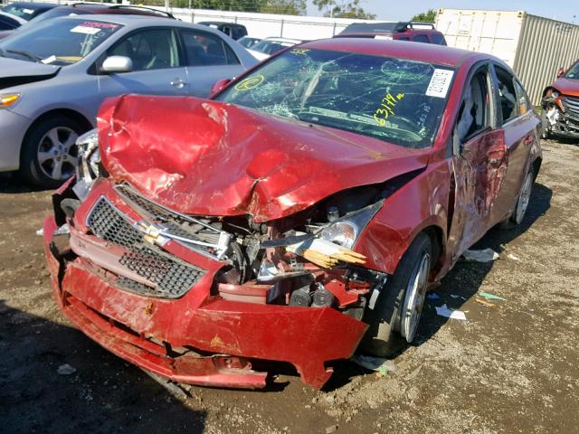 1G1PF5SC5C7149655 - 2012 CHEVROLET CRUZE LT RED photo 2