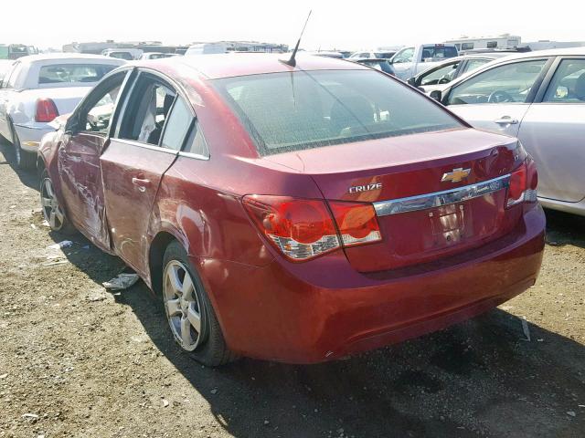 1G1PF5SC5C7149655 - 2012 CHEVROLET CRUZE LT RED photo 3