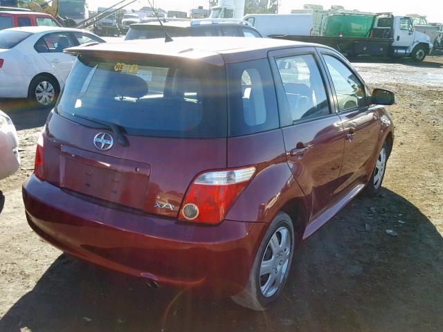 JTKKT604865004548 - 2006 TOYOTA SCION XA ბურგუნდია ფოტო 4
