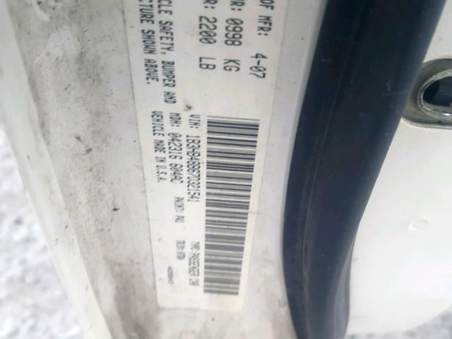 1B3HB48B67D321541 - 2007 DODGE CALIBER SX WHITE photo 10