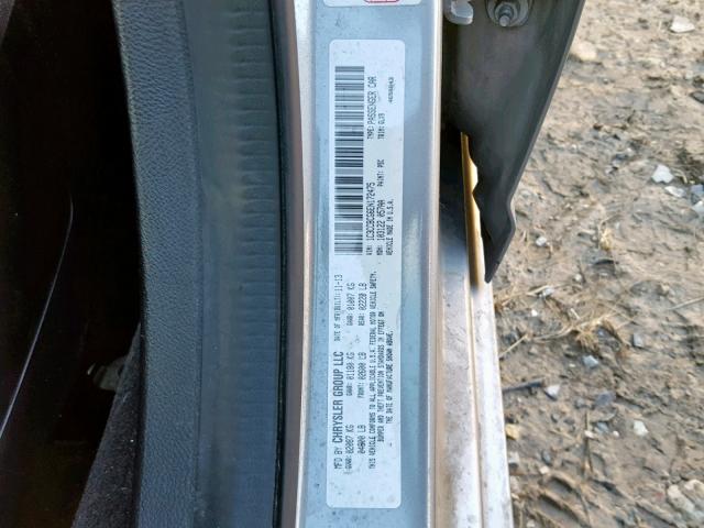 1C3CCBCG6EN172475 - 2014 CHRYSLER 200 LIMITE SILVER photo 10