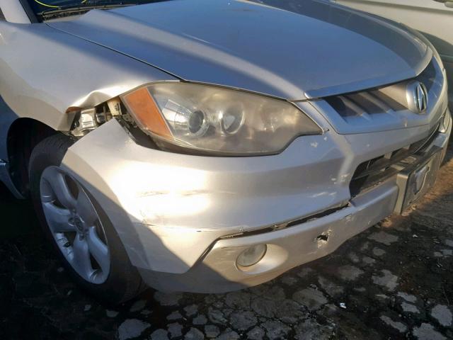 5J8TB182X8A016264 - 2008 ACURA RDX GRAY photo 9