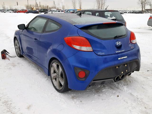 KMHTC6AE8EU200332 - 2014 HYUNDAI VELOSTER T BLUE photo 3