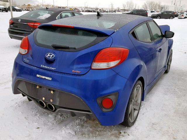 KMHTC6AE8EU200332 - 2014 HYUNDAI VELOSTER T BLUE photo 4