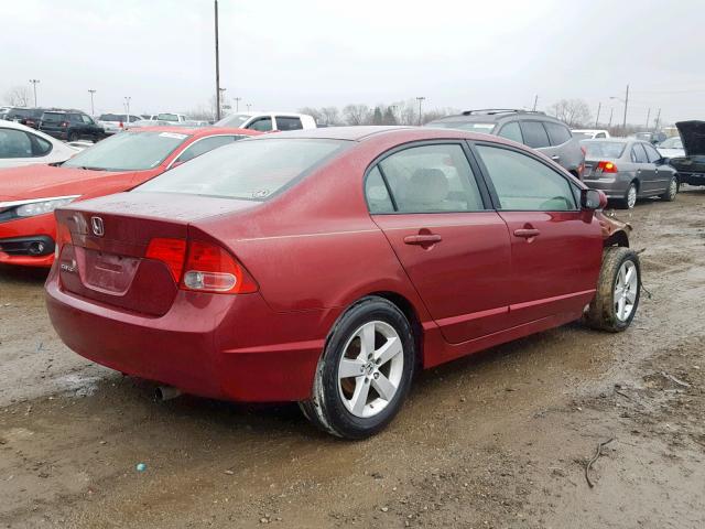 2HGFA16968H523731 - 2008 HONDA CIVIC EXL RED photo 4