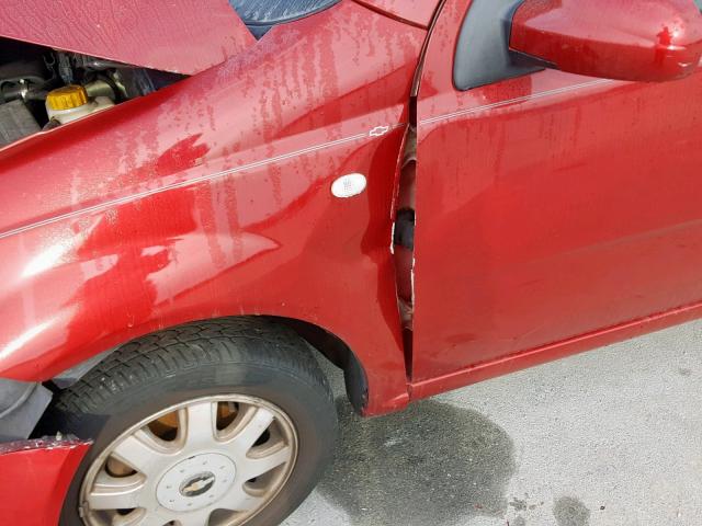 KL1TG52635B432429 - 2005 CHEVROLET AVEO LT RED photo 10