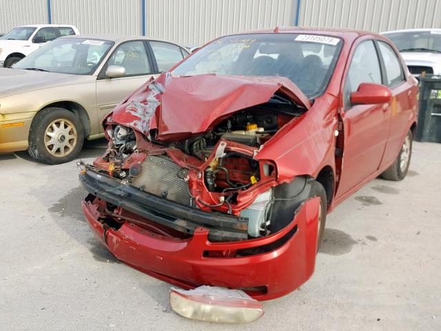 KL1TG52635B432429 - 2005 CHEVROLET AVEO LT RED photo 2