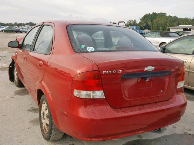 KL1TG52635B432429 - 2005 CHEVROLET AVEO LT RED photo 3