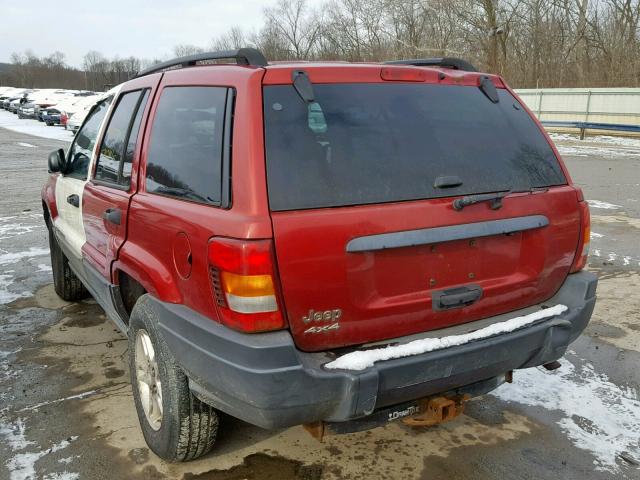 1J4GW48S14C135609 - 2004 JEEP GRAND CHER წითელი ფოტო 3