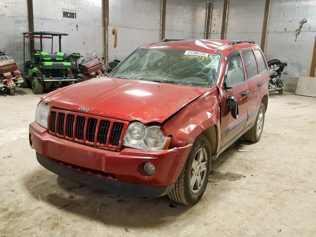 1J4HR48N35C554620 - 2005 JEEP GRAND CHER RED photo 2