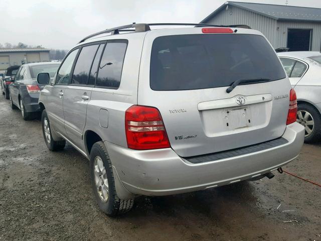 JTEHF21A320091445 - 2002 TOYOTA HIGHLANDER SILVER photo 3