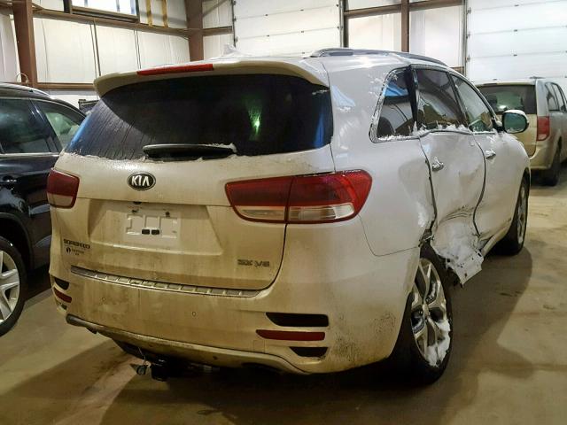 5XYPKDA53GG101080 - 2016 KIA SORENTO SX WHITE photo 4