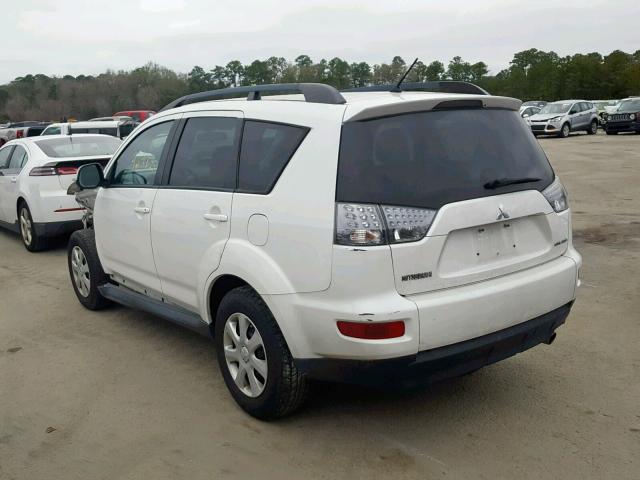 JA4AS2AW5CU027876 - 2012 MITSUBISHI OUTLANDER WHITE photo 3