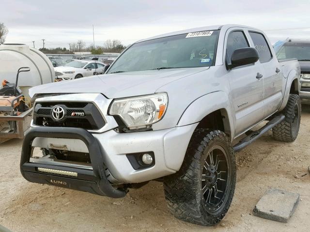 5TFLU4EN9DX069988 - 2013 TOYOTA TACOMA DOU SILVER photo 2