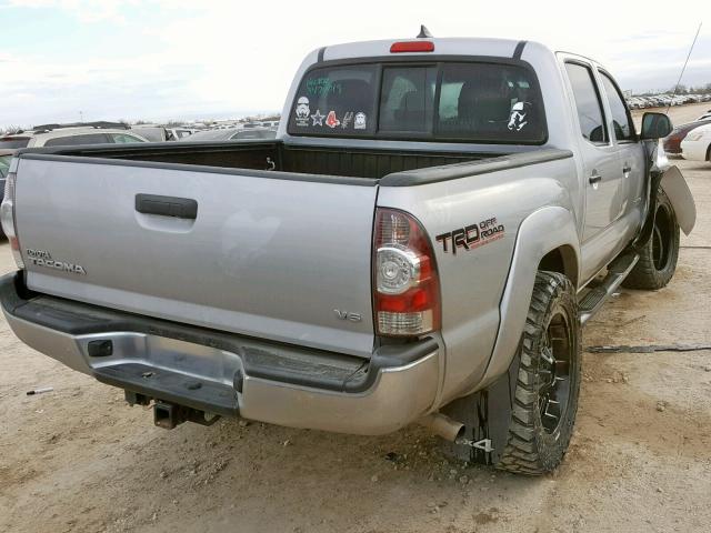 5TFLU4EN9DX069988 - 2013 TOYOTA TACOMA DOU SILVER photo 4