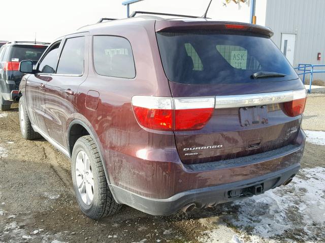 1C4SDJDT2CC329826 - 2012 DODGE DURANGO CR MAROON photo 3