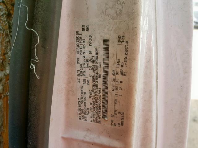 1FTNE2EW9DDA97083 - 2013 FORD ECONOLINE Ақ фото 10