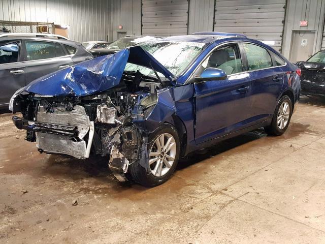 5NPE24AF1FH158711 - 2015 HYUNDAI SONATA SE BLUE photo 2