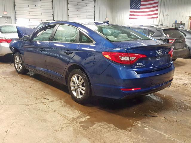 5NPE24AF1FH158711 - 2015 HYUNDAI SONATA SE BLUE photo 3