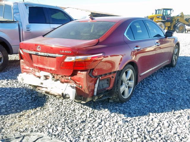 JTHBL5EF8C5113078 - 2012 LEXUS LS 460 BURGUNDY photo 4
