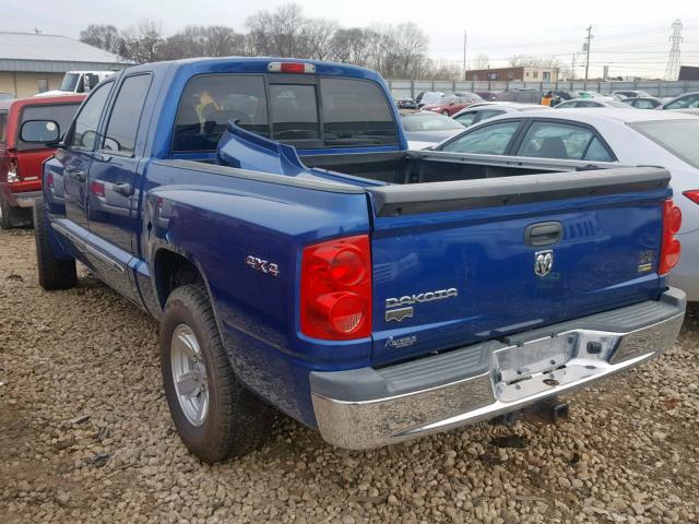 1D7HW58N58S636921 - 2008 DODGE DAKOTA QUA BLUE photo 3