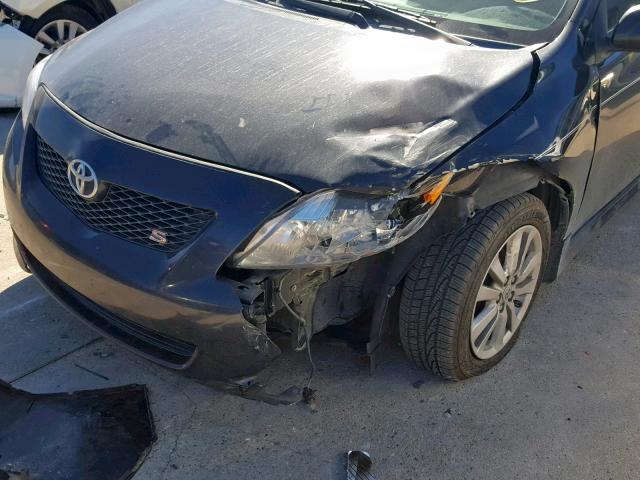 2T1BU40E39C115825 - 2009 TOYOTA COROLLA BA BLACK photo 9