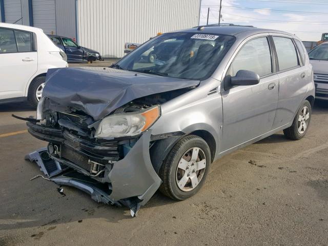 KL1TD66E79B619484 - 2009 CHEVROLET AVEO LS GRAY photo 2