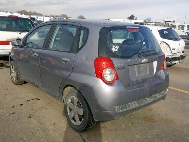 KL1TD66E79B619484 - 2009 CHEVROLET AVEO LS GRAY photo 3