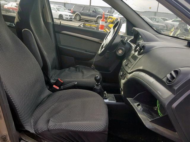 KL1TD66E79B619484 - 2009 CHEVROLET AVEO LS GRAY photo 5