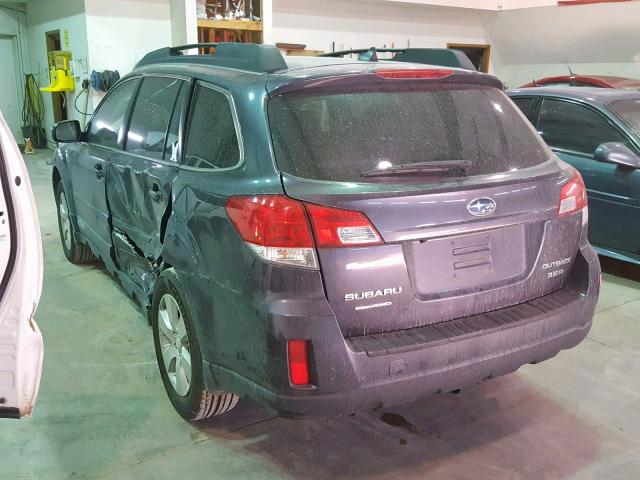 4S4BRDKC4B2421669 - 2011 SUBARU OUTBACK 3. GRAY photo 3