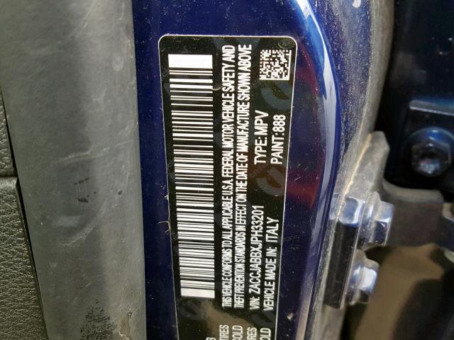 ZACCJABBXJPH33201 - 2018 JEEP RENEGADE L BLUE photo 10