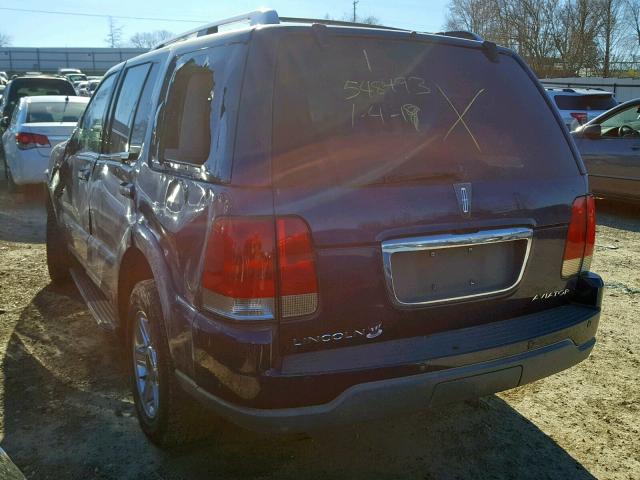 5LMEU88H04ZJ52664 - 2004 LINCOLN AVIATOR 蓝色 照片 3