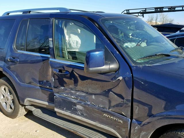 5LMEU88H04ZJ52664 - 2004 LINCOLN AVIATOR 蓝色 照片 9