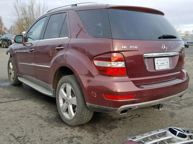 4JGBB8GB5AA531582 - 2010 MERCEDES-BENZ ML 350 4MA RED photo 3