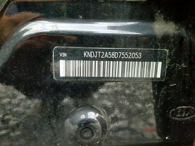 KNDJT2A58D7552053 - 2013 KIA SOUL შავი ფოტო 10