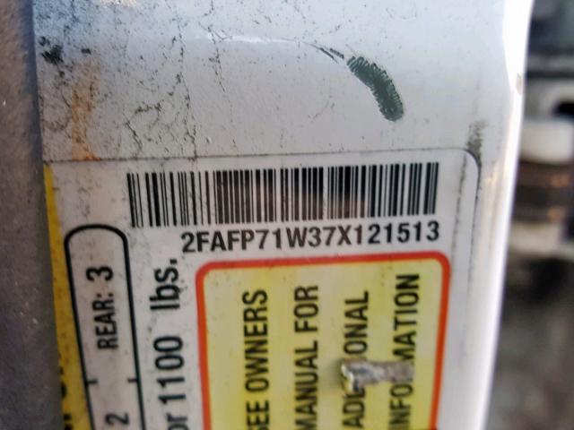 2FAFP71W37X121513 - 2007 FORD CROWN VICT WHITE photo 10