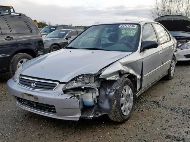 2HGEJ6614YH575619 - 2000 HONDA CIVIC BASE SILVER photo 2