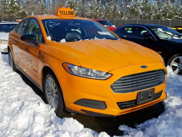 3FA6P0UU4ER381321 - 2014 FORD FUSION S H ORANGE photo 1