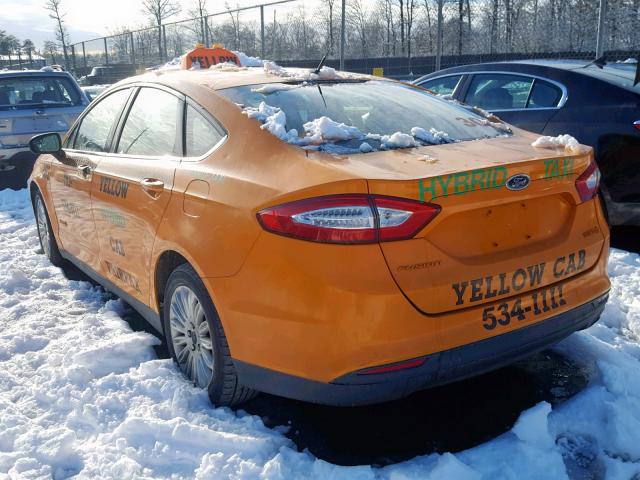 3FA6P0UU4ER381321 - 2014 FORD FUSION S H ORANGE photo 3