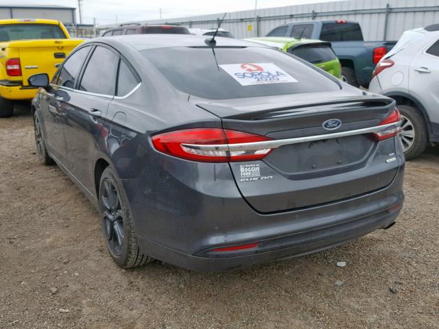 3FA6P0HDXJR213624 - 2018 FORD FUSION SE CHARCOAL photo 3