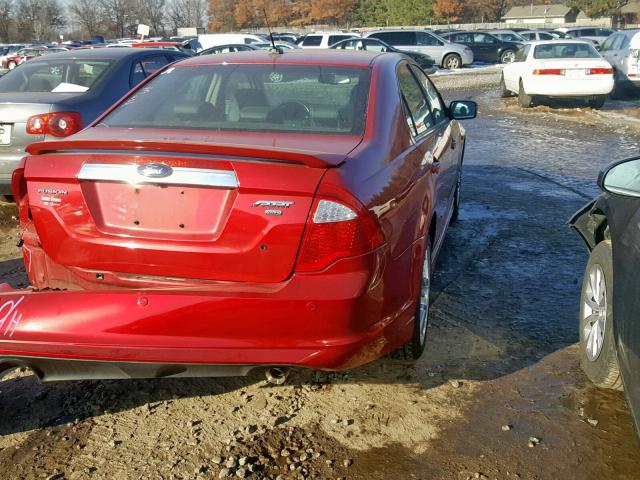 3FAHP0DC0AR293697 - 2010 FORD FUSION SPO RED photo 4