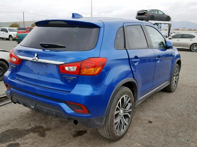 JA4AP3AW0JU014375 - 2018 MITSUBISHI OUTLANDER BLUE photo 4