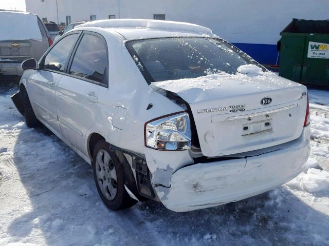 KNAFE121985508423 - 2008 KIA SPECTRA EX WHITE photo 3