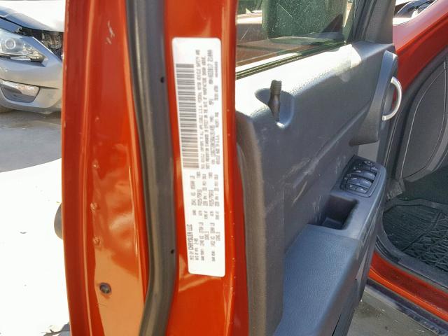 1D8GT28K58W191495 - 2008 DODGE NITRO SXT ORANGE photo 10