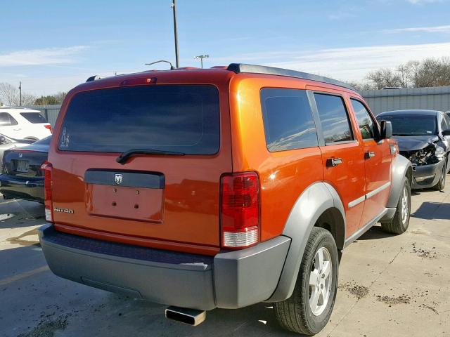 1D8GT28K58W191495 - 2008 DODGE NITRO SXT ORANGE photo 4