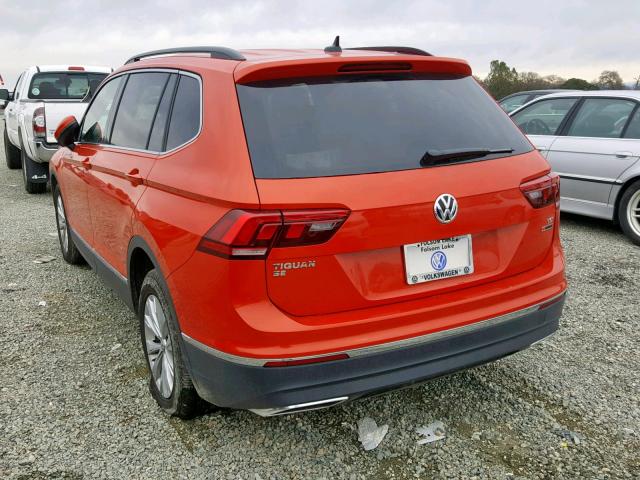 3VV2B7AX4JM154363 - 2018 VOLKSWAGEN TIGUAN SE ORANGE photo 3