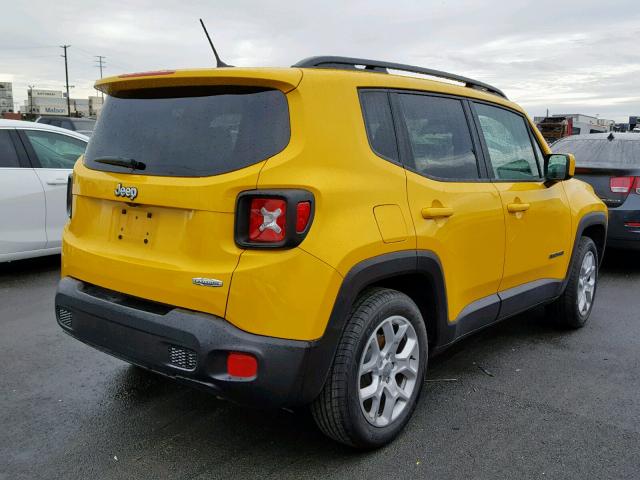 ZACCJABB0HPG43923 - 2017 JEEP RENEGADE L 黄色 照片 4