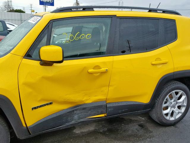 ZACCJABB0HPG43923 - 2017 JEEP RENEGADE L 黄色 照片 9